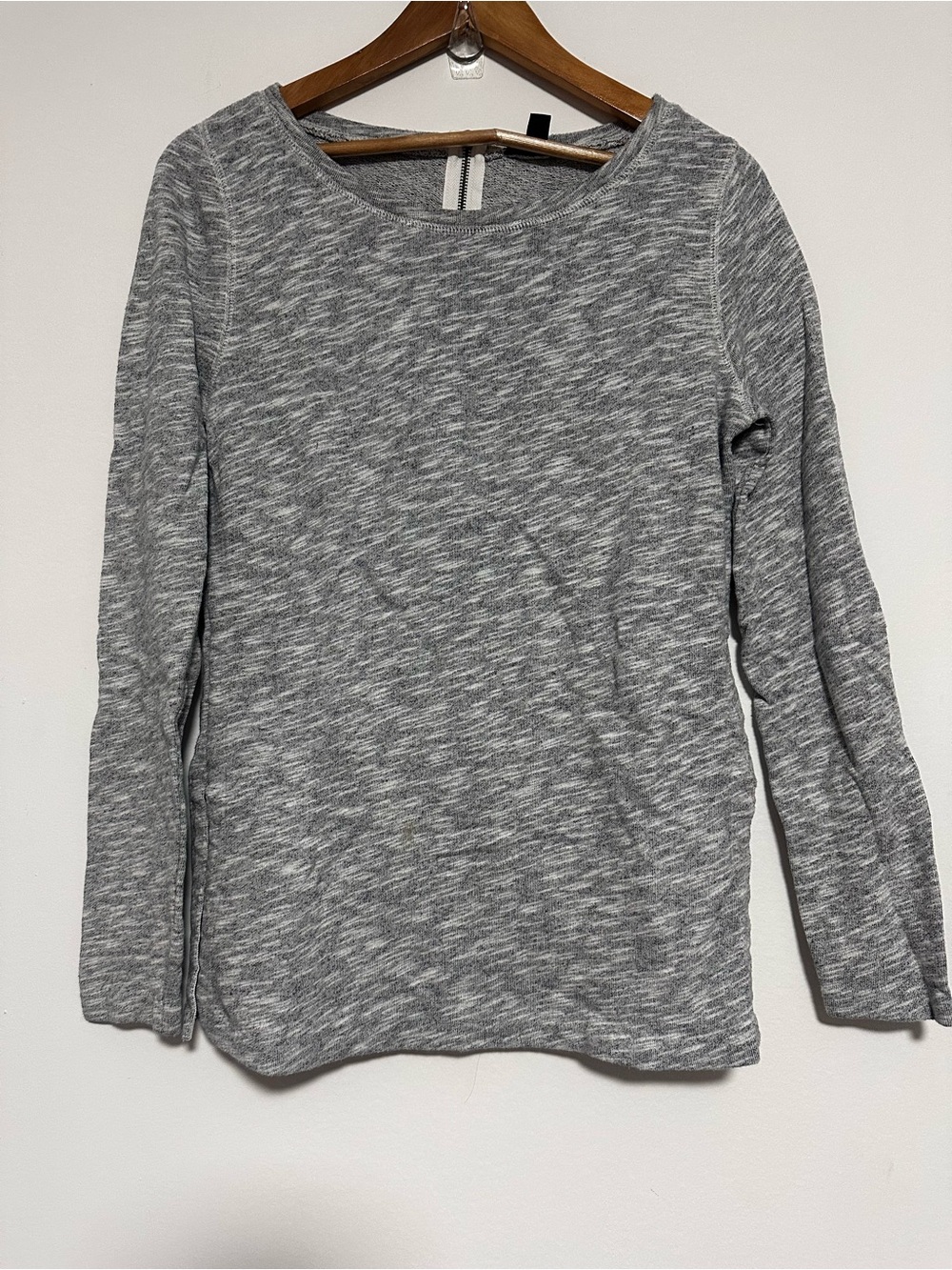 J Crew Sweater Womens Medium Gray Sweatshirt Side Slits Back Zip Tunic Top
